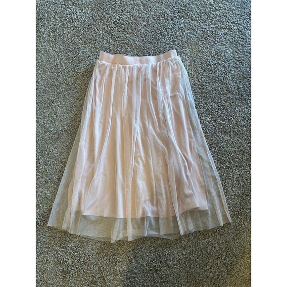 H&M Women's Pink A-Line Midi Skirt Size 12 High-Waisted Casual - Picture 3 of 9